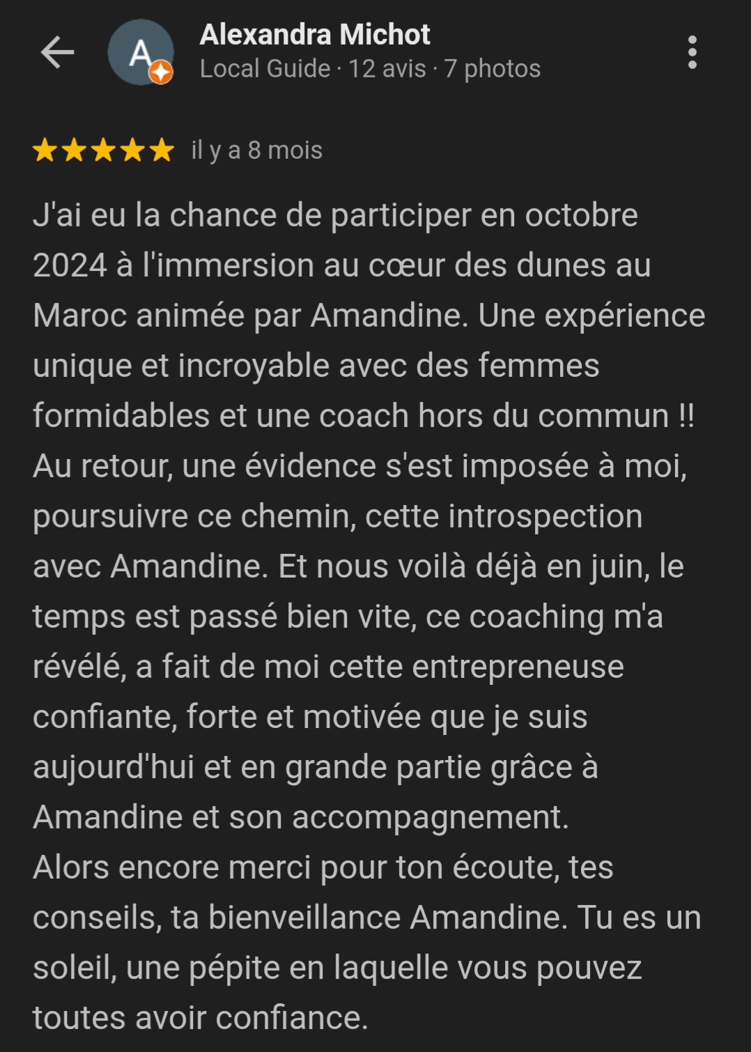 Avis Google Alexandra Michot