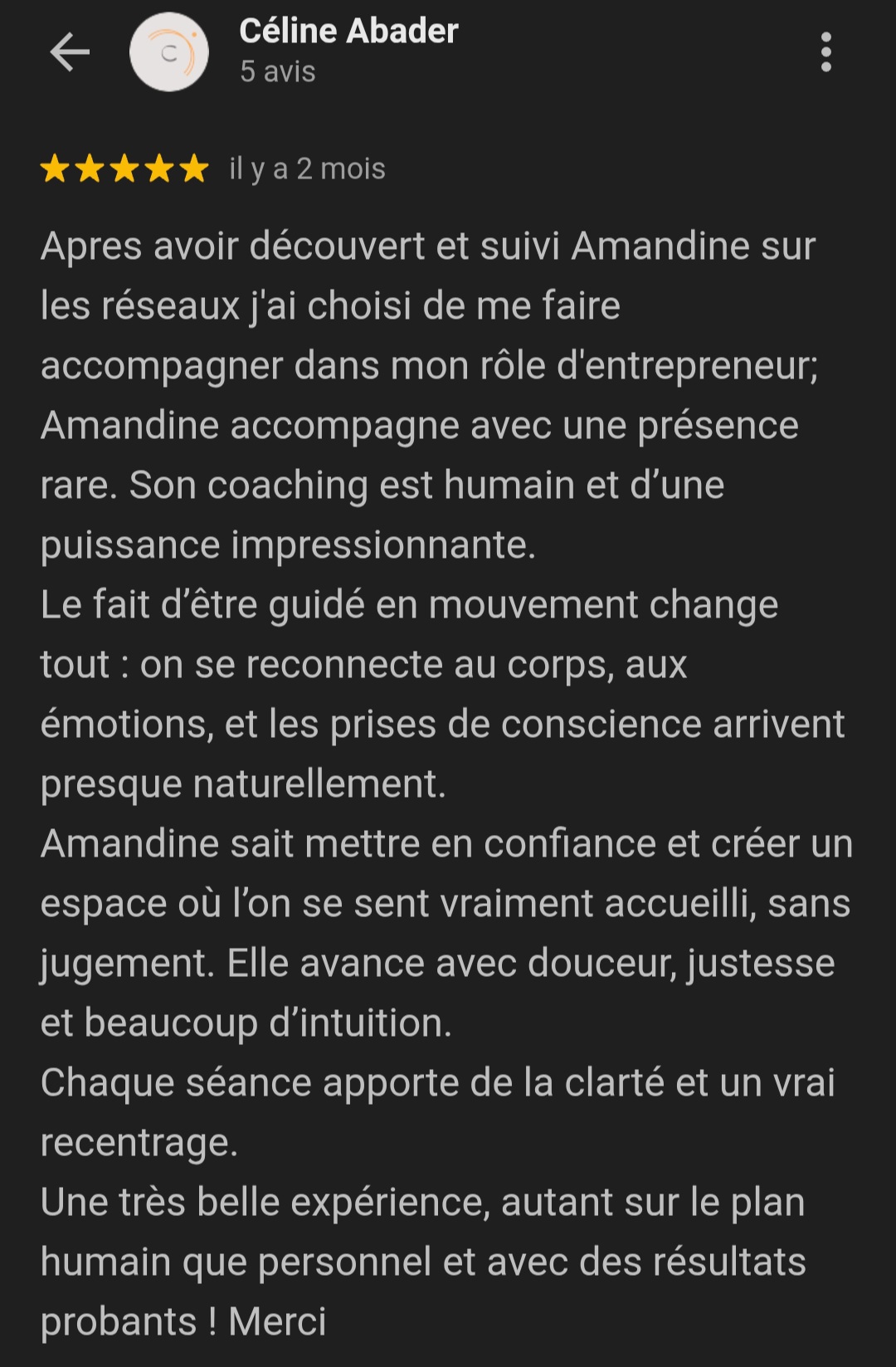 Avis Google Céline Abader