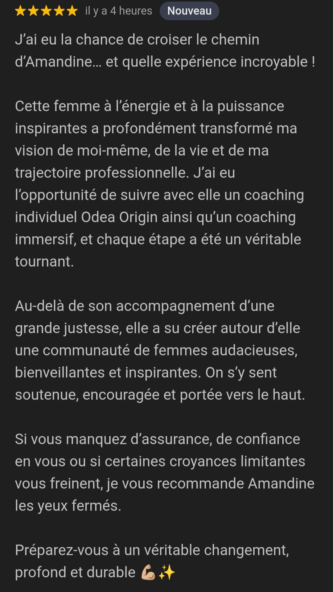 Avis Google Coralie Dubreuil