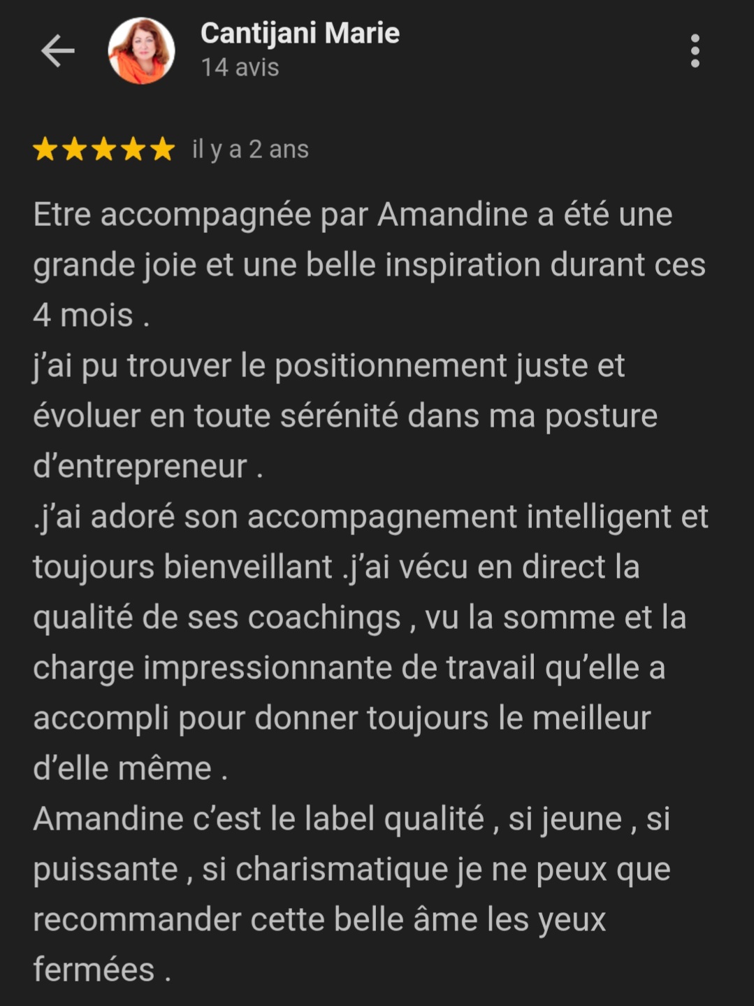 Avis Google Marie Cantijani